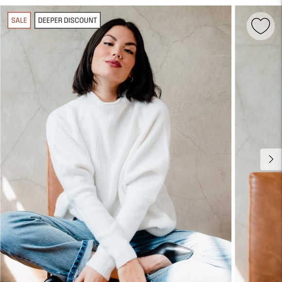 NWT ABLE Harriett Slouchy Sweater - Small - Almond - Picture 1 of 9